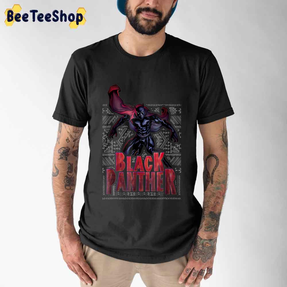 Dark Red Panther Geometric Pattern Wall Claw Unisex T-Shirt