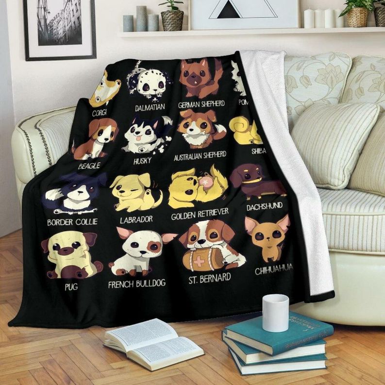 Dogs Lovers Premium Fleece Blanket Gift For Fan, Premium Comfy Sofa Throw Blanket Gift