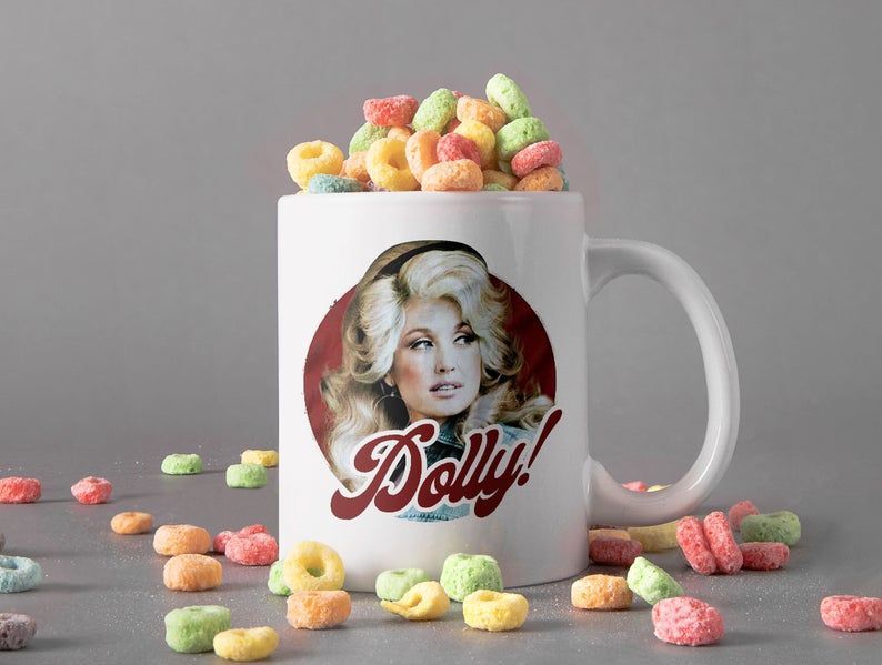 Dolly Parton Retro Vintage 80’s Classic Singer Mug Dolly Rebecca Parton Mug Country Music Lover Premium Sublime Ceramic Coffee Mug White