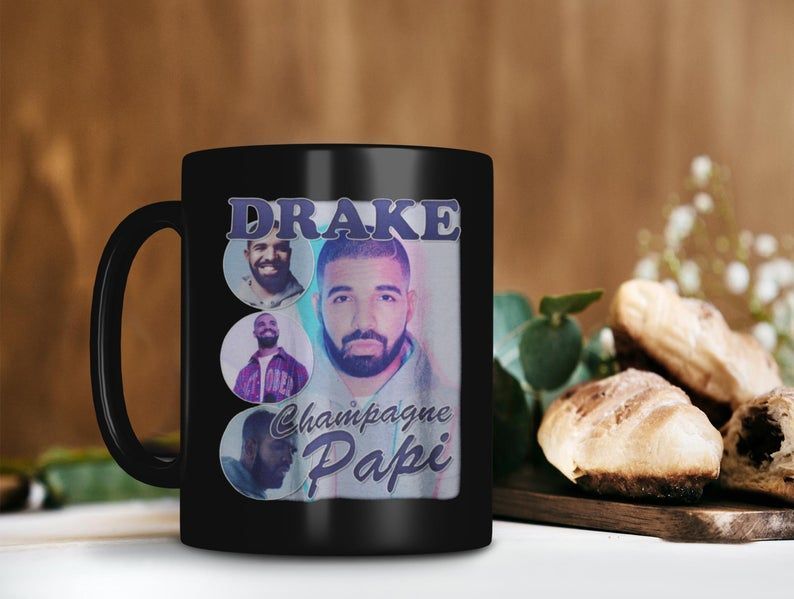 Drake Rapper Mug Drake Champagne Papi Mug Aubrey Drake Graham Mug Young Money Mug Hip Hop Legend Mug Premium Sublime Ceramic Coffee Mug Black