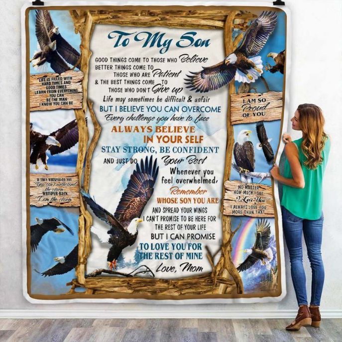 Eagle To My Son I Am So Proud Of You Premium Comfy Sofa Throw Blanket