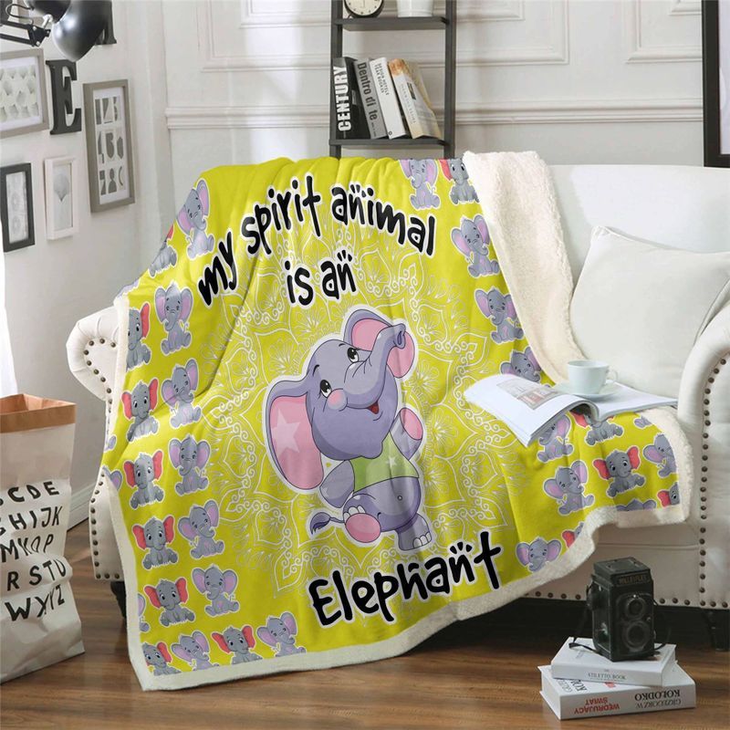 Elephant My Spirit Animal Is An Elephant Premium Comfy Sofa Throw Blanket