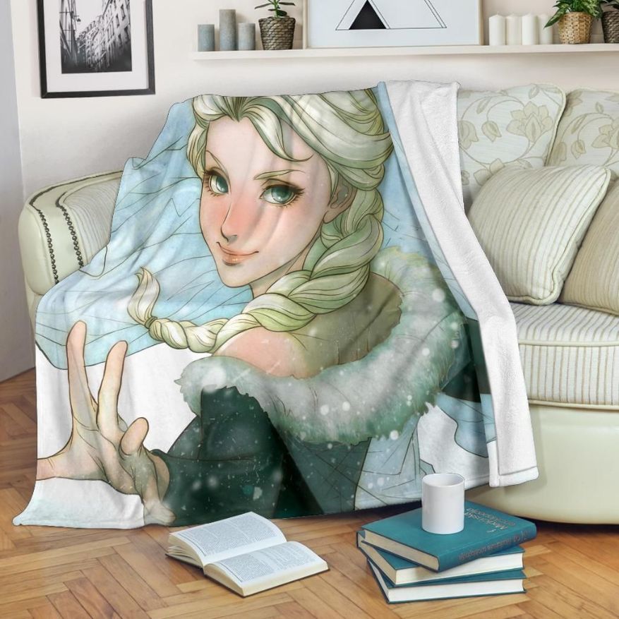 Elsa Premium Fleece Blanket Gift For Fan, Premium Comfy Sofa Throw Blanket Gift