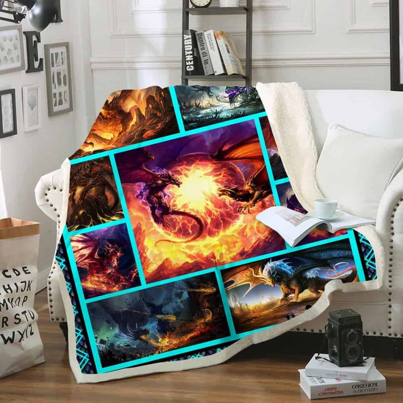 Fire Dragon Premium Comfy Sofa Throw Blanket