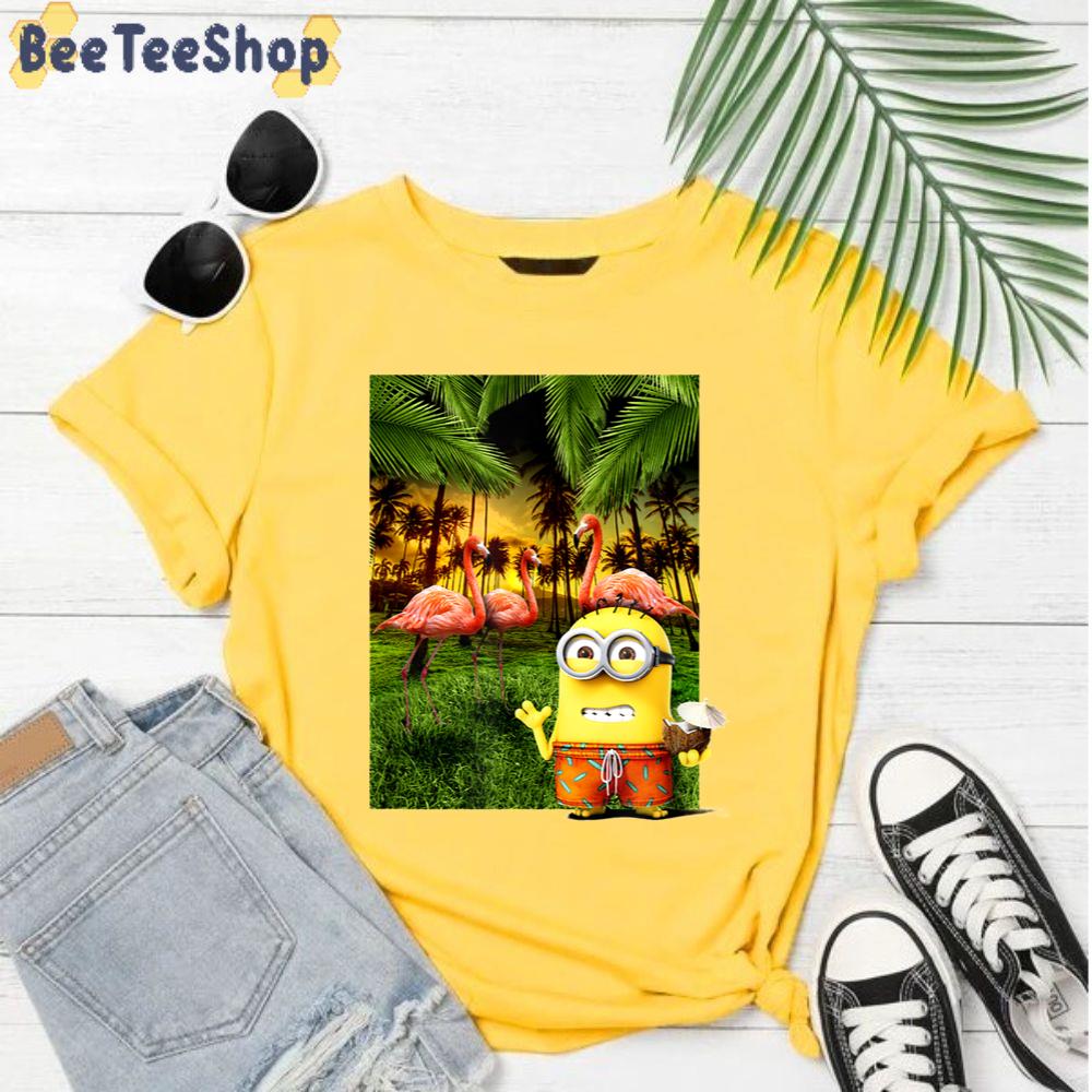 Flamingo Minions Paradise Unisex T-Shirt