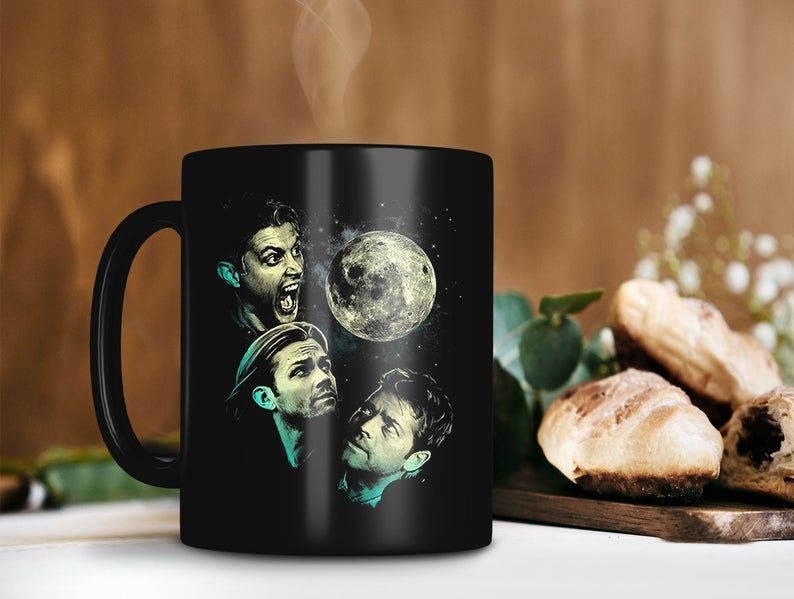 Full Moon Dean And Sam Winchester Mug Supernatural Movie Mug Dean Winchester Mug Retro Premium Sublime Ceramic Coffee Mug Black