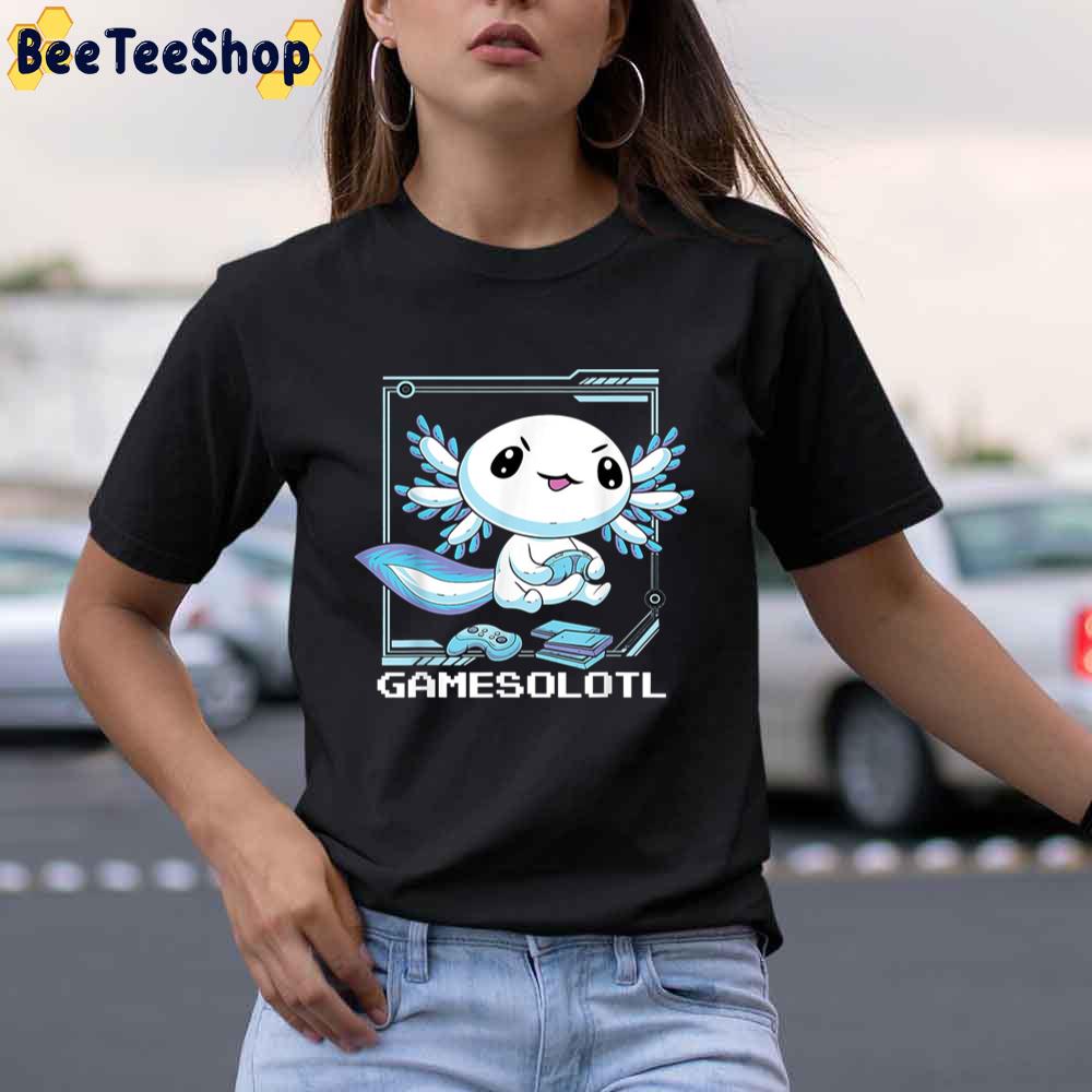 Gamesolotl Gamer Axolotl Fish Playing Video Games Lizard Unisex T-Shirt