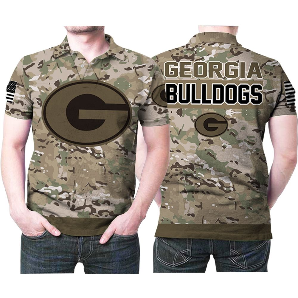 Georgia Bulldogs Camo Pattern 3d Polo Shirt All Over Print Shirt 3d T-shirt