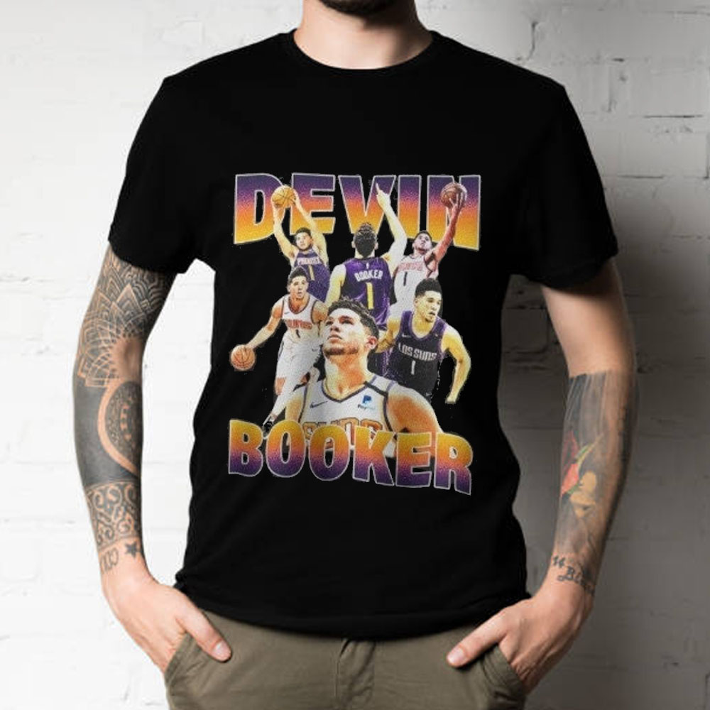 Gradient Vintage Devin Booker Phoenix Suns Basketball Unisex T-Shirt