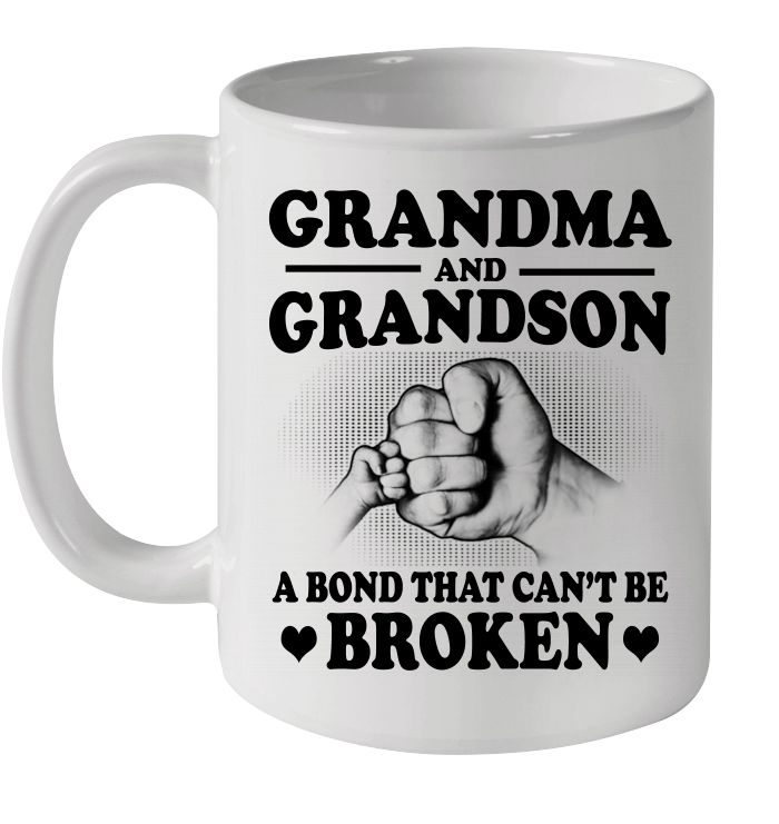 Grandma And Grandson A Bond That Cant Be Broken Premium Sublime Ceramic Coffee Mug White 