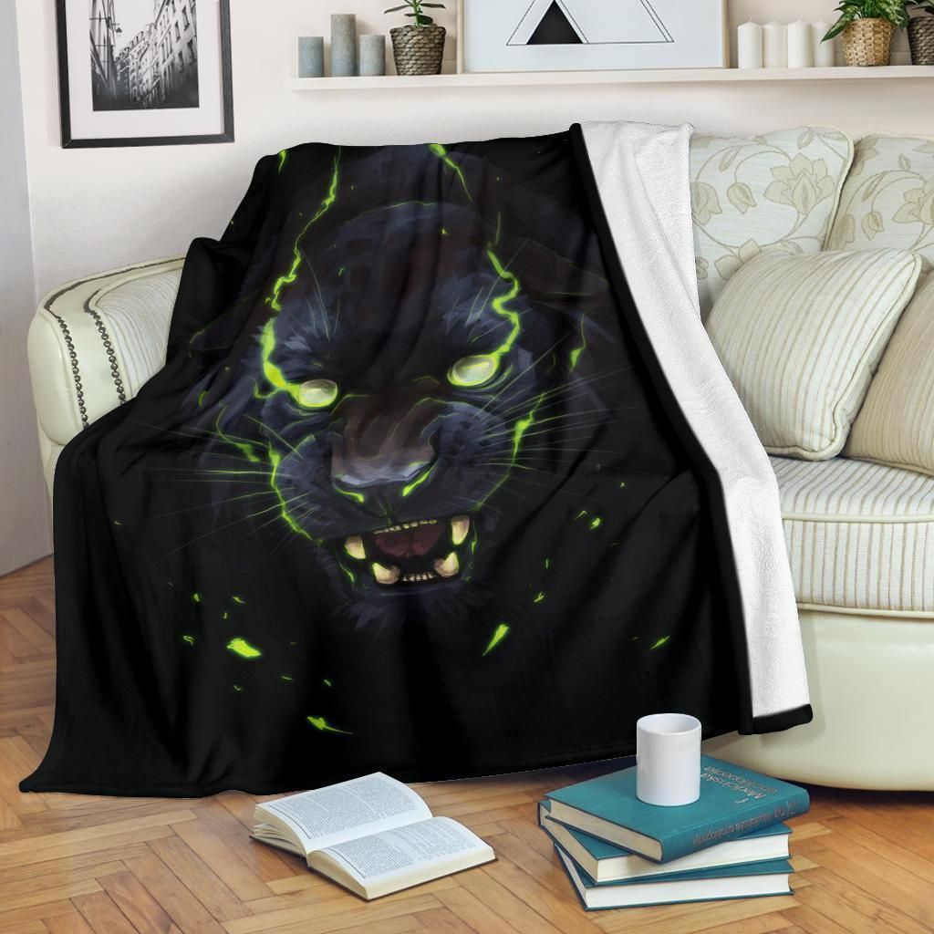 Graphic Black Panther Fleece Blanket Gift For Fan, Premium Comfy Sofa Throw Blanket Gift