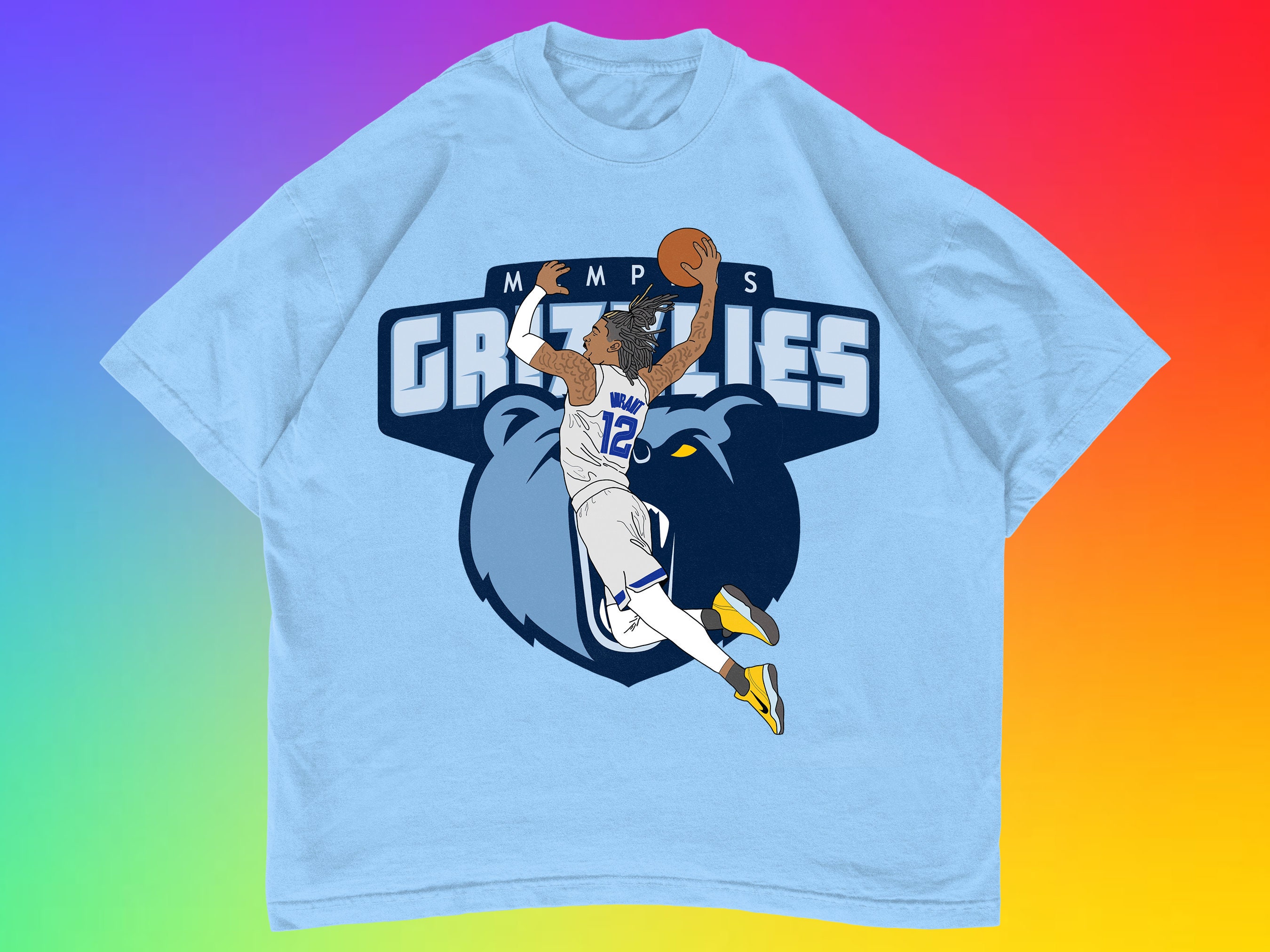 BALLALLDAY Ja Morant Memphis Grizzlies Basketball T-Shirt Multiple Colors Available