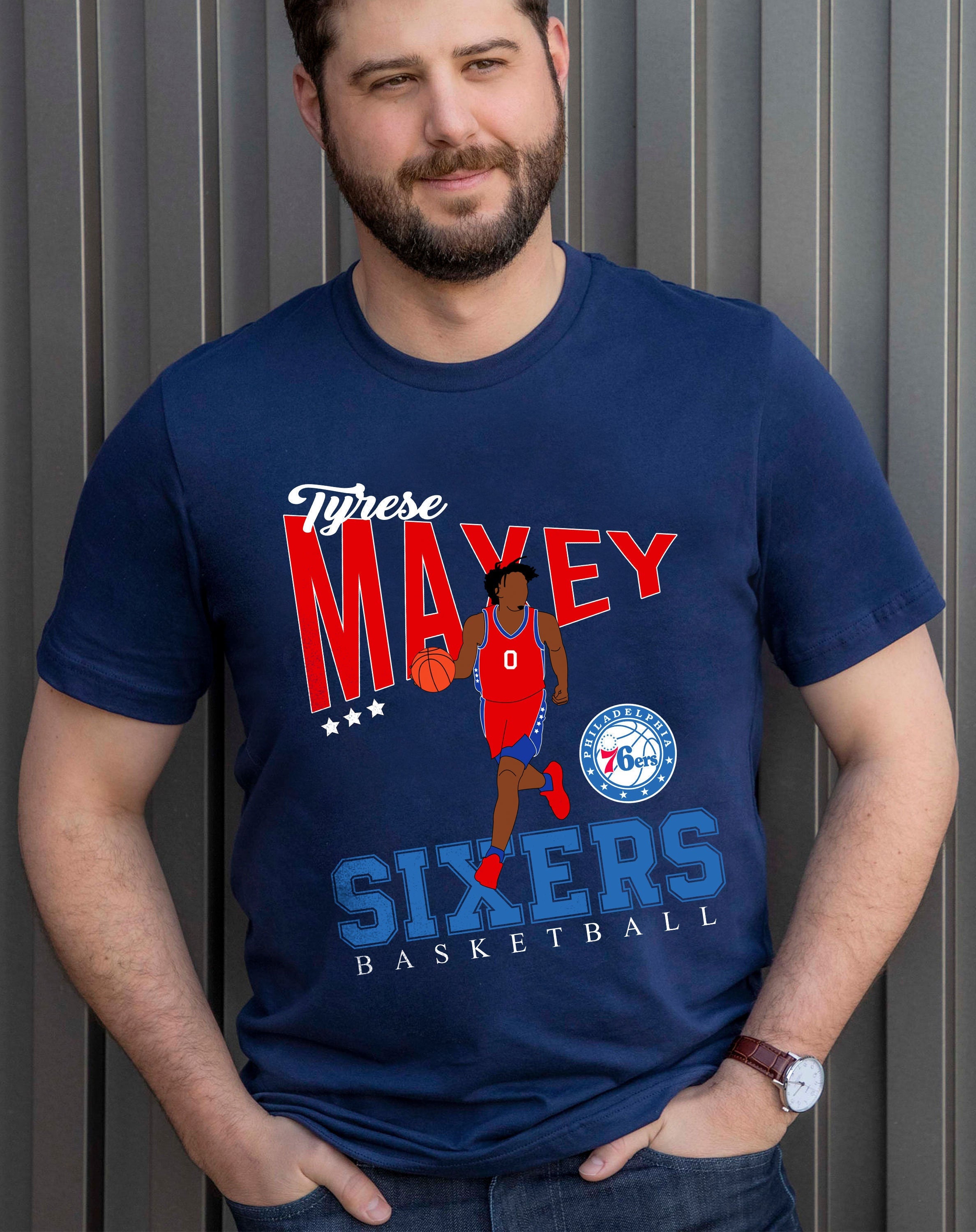 Graphic Tyrese Maxey Phila Art Philadelphia 76ers Basketball Players Unisex T-Shirt