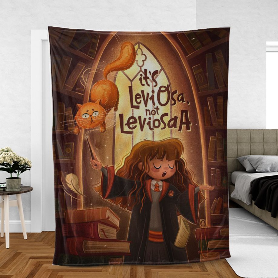 Harry Potter Fan Gift, Hermione Granger Fan Gift, Hermione Chibi Comfy Sofa Throw Blanket Gift