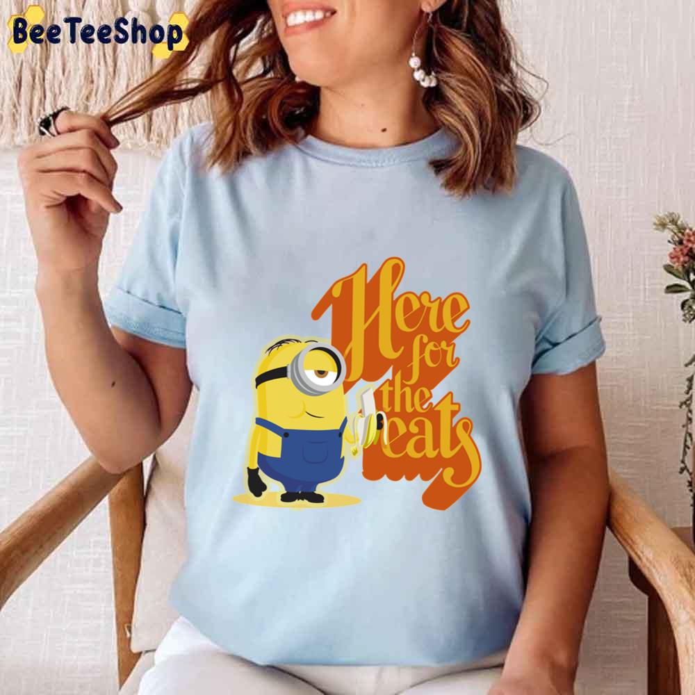 Here For The Eats Minions Easting Banana Unisex T-Shirt