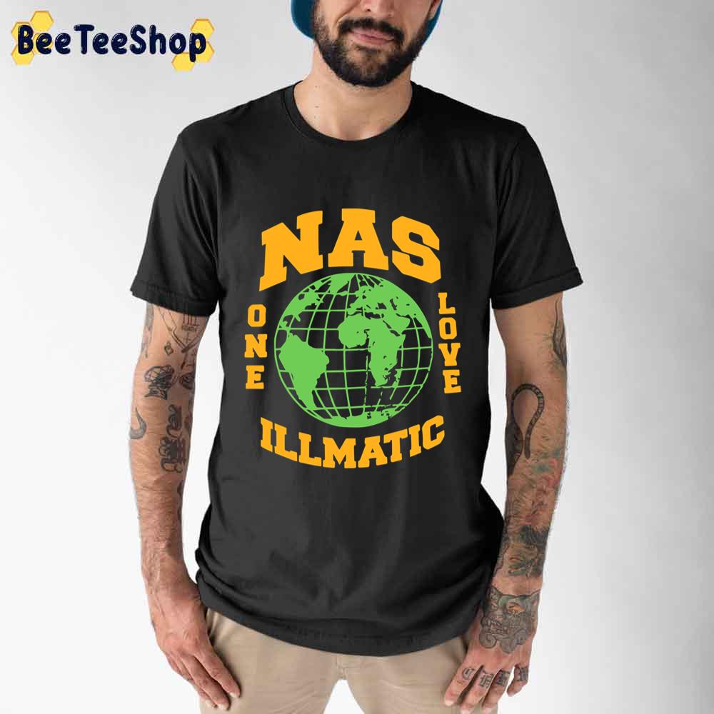 rigtig meget ægtefælle F.Kr. Hiphop Vintage Design Nas One Love Illmatic Rapper Unisex T-Shirt -  Beeteeshop