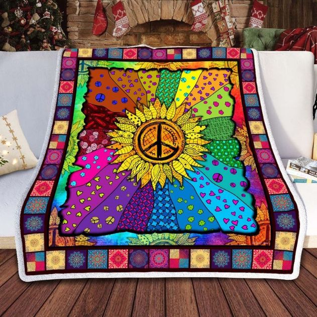 Hippie Sunflower Premium Comfy Sofa Throw Blanket