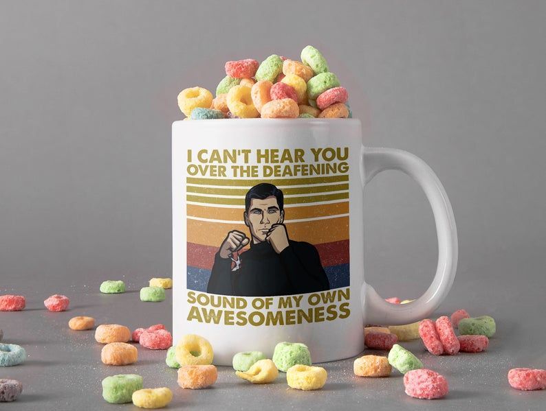 I Can’t Hear You Over The Deafening Sound Of My Own Awesomeness Mug Retro Vintage Mug Premium Sublime Ceramic Coffee Mug White