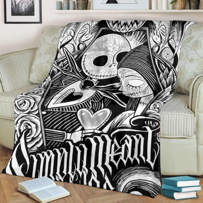 Jack Skellington And Sally Fleece Blanket Gift For Fan, Premium Comfy Sofa Throw Blanket Gift 3