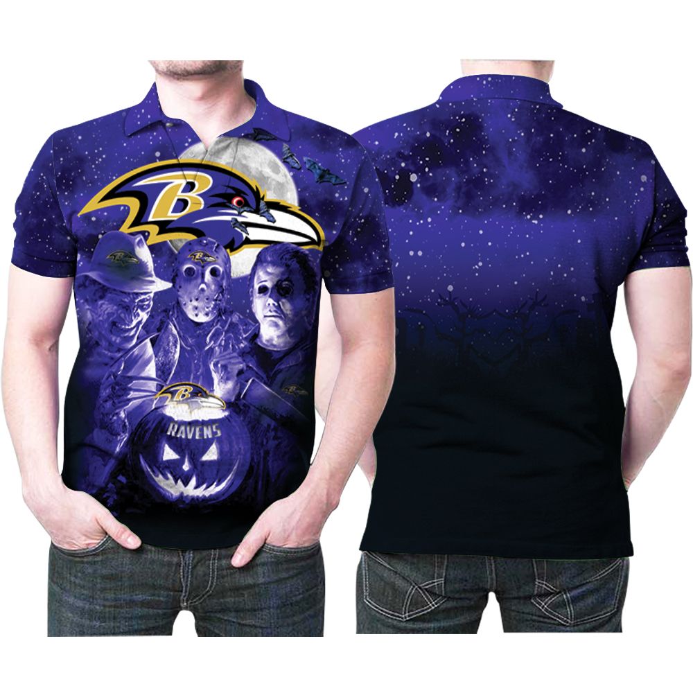 Jason Freddy Myers Baltimore Ravens Halloween 3d Designed For Baltimore Ravens Fan Polo Shirt All Over Print Shirt 3d T-shirt