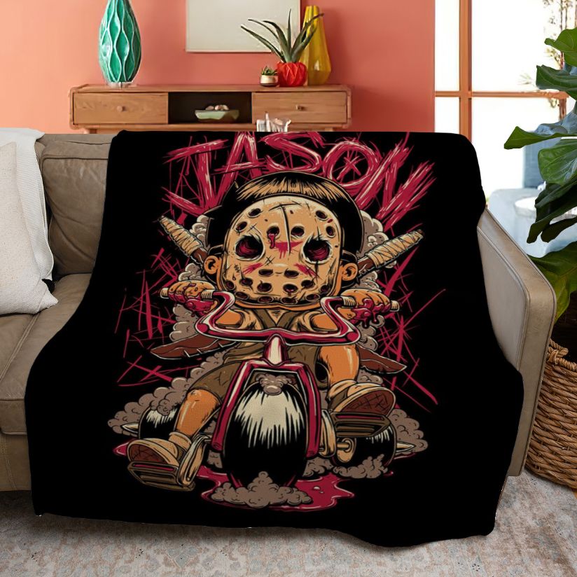Jason Voorhees Horror Characters Quiltblanket Gift For Fan, Jason Voorhees Horror Characters Quiltblanket