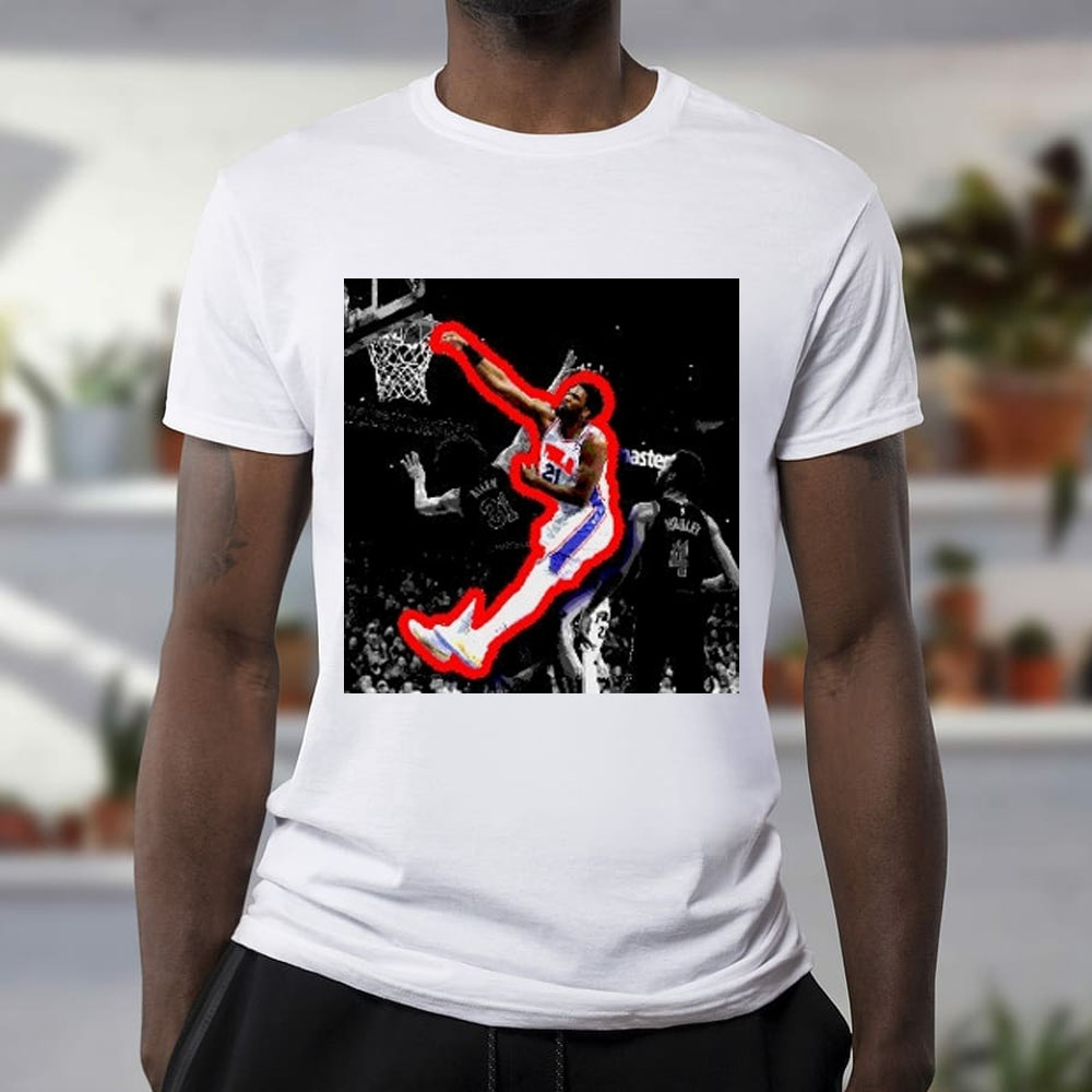 Joel Embiid Posterized Dunk Over Jared Allen Philadelphia 76ers Unisex T-Shirt