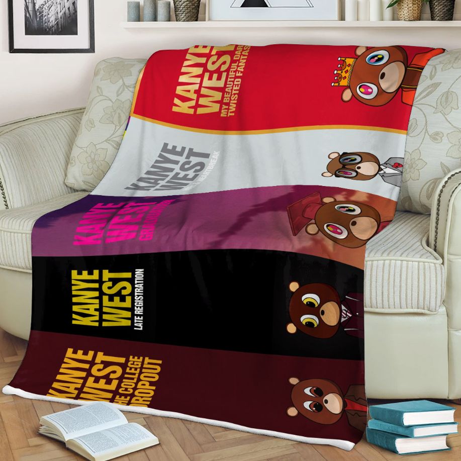 Kanye West Gift, Kanye Album Cover Wallpapers, Kanye West Album Collage 2 Gift For Fan Comfy Sofa Throw Blanket Gift