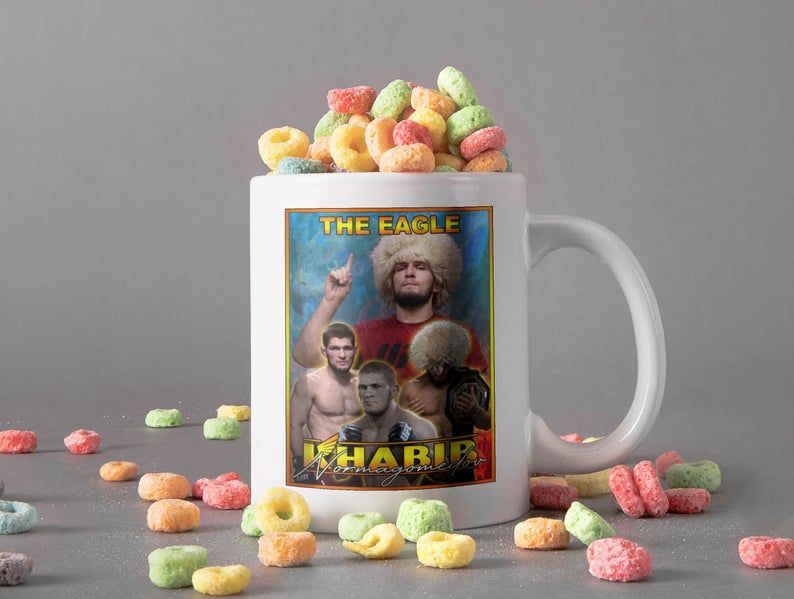 Khabib The Eagle Nurmagomedov Mug Khabib Abdulmanap Ovich Nurmagomedov Mug Ufc Champion Mug Premium Sublime Ceramic Coffee Mug White