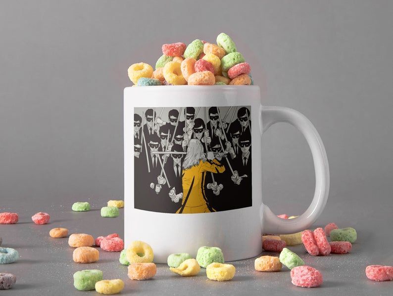 Kill Bill Concept Art Mug The Bride Mug Beatrix The Bride Kiddo Mug Uma Thurman Mug Retro Vintage Premium Sublime Ceramic Coffee Mug White