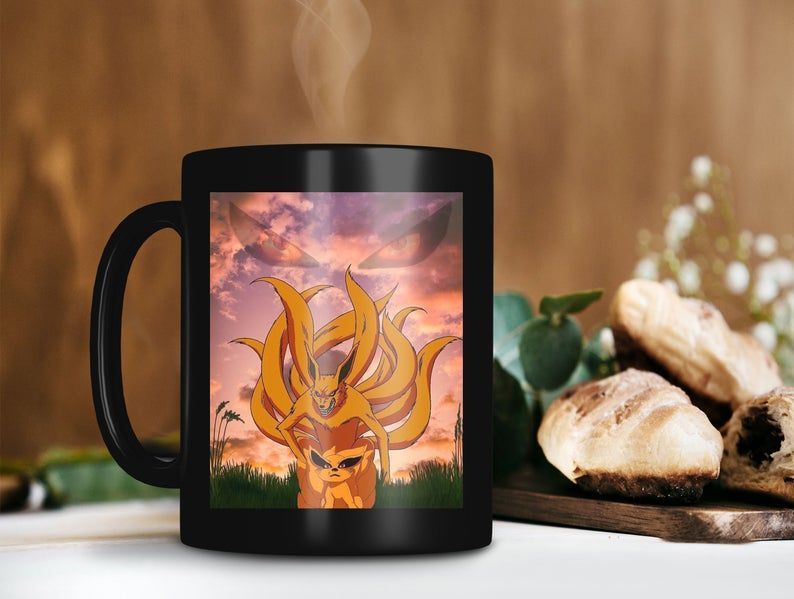 Kurama Kid And Kurama Adult Mug Kyubi Lover Mug Thank You For The Memories Premium Sublime Ceramic Coffee Mug Black