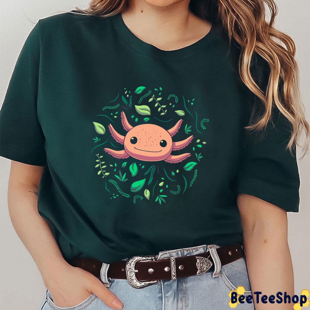 Leave Pattern Axolotl Unisex T-Shirt