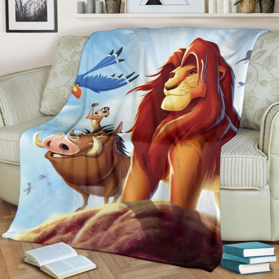 Lion King Fleece Blanket Gift For Fan, Premium Comfy Sofa Throw Blanket Gift