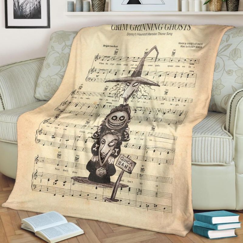 Lyric Grim Grinning Ghost Shock Best Seller Fleece Blanket Gift For Fan, Premium Comfy Sofa Throw Blanket Gift