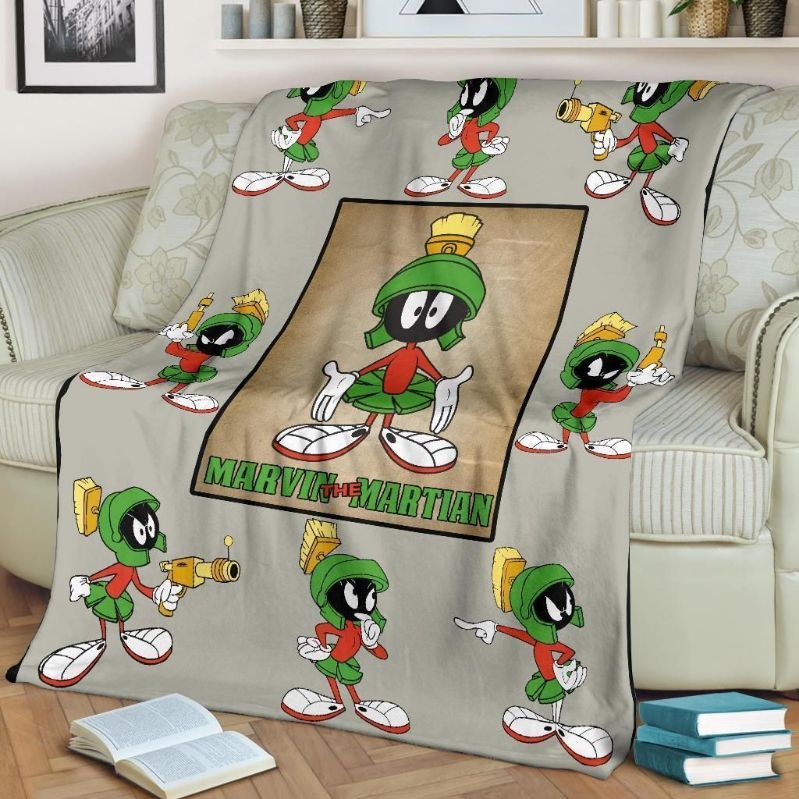 Marvin The Martian Best Seller Fleece Blanket Gift For Fan, Premium Comfy Sofa Throw Blanket Gift