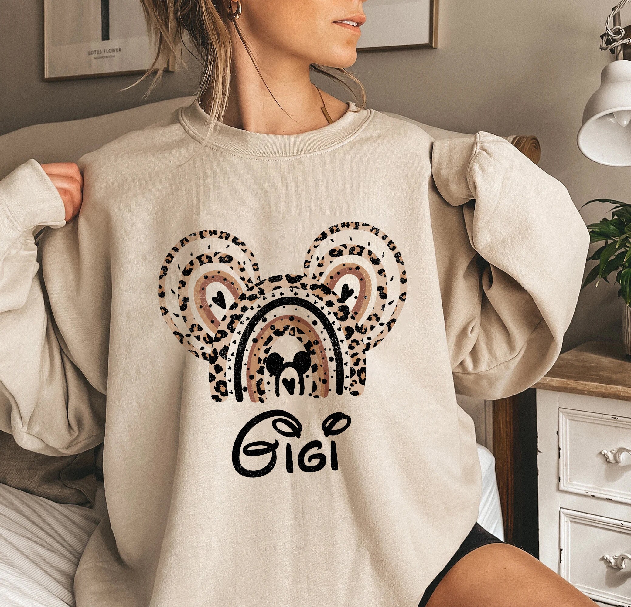 Mickey Ears Leopard Rainbow GiGi Unisex Sweatshirt