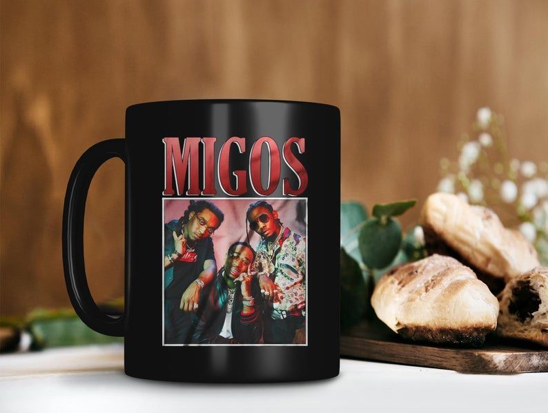 Migos Hip Hop Band Mug Quavo Mug Offset Mug Takeoff Mug Hip Hop Legend Mug Premium Sublime Ceramic Coffee Mug Black