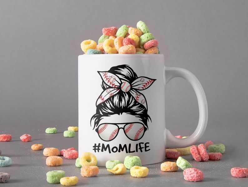 Mom Life Sport Life Mother Coffee Mug Mothers Day Gift Baseball Premium Sublime Ceramic Coffee Mug White