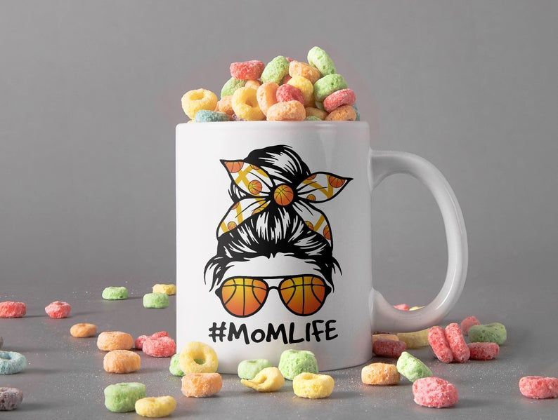 Mom Life Sport Life Mother Coffee Mug Mothers Day Gift Basketball Premium Sublime Ceramic Coffee Mug White