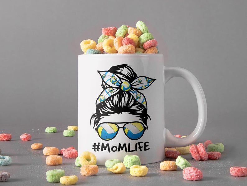 Mom Life Sport Life Mother Coffee Mug Mothers Day Gift Volleyball Premium Sublime Ceramic Coffee Mug White