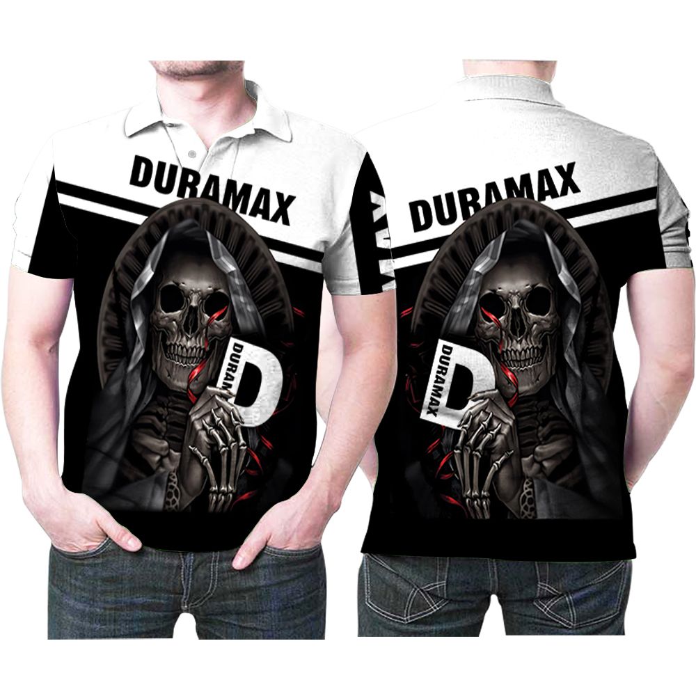 Num Skull Maiden Hugs Duramax Halloween 3d Designed For Duramax Fans Duramax Lovers Polo Shirt All Over Print Shirt 3d T-shirt