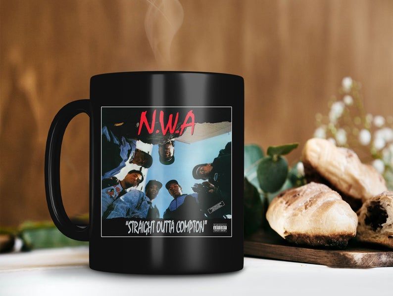 N.W.A Straight Outta Compton Album Mug N.W.A Lover Gift Hip Hop Legend Mug Premium Sublime Ceramic Coffee Mug Black