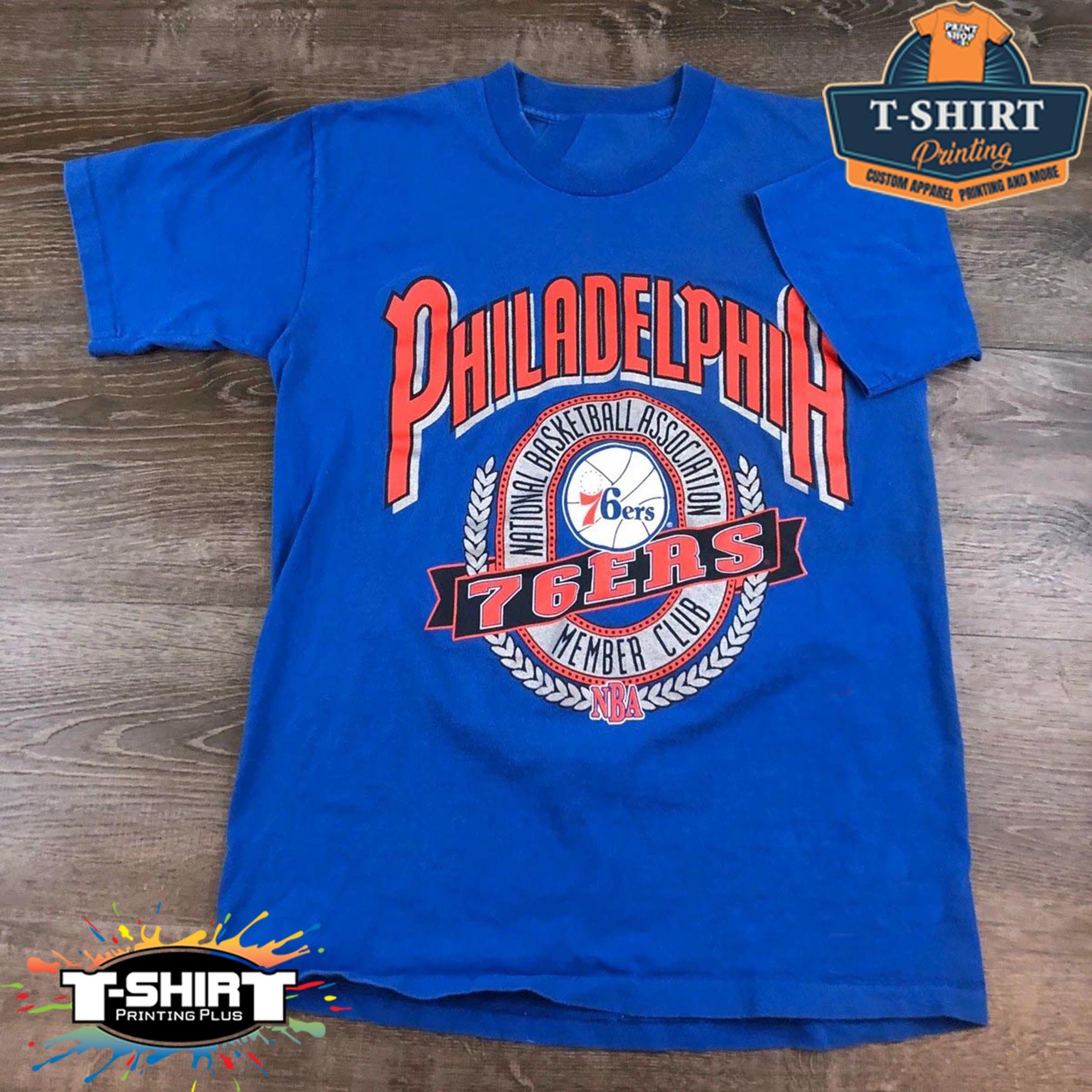 DTB Design Trust The Process Philadelphia 76ers Logo Shirt L / Royal