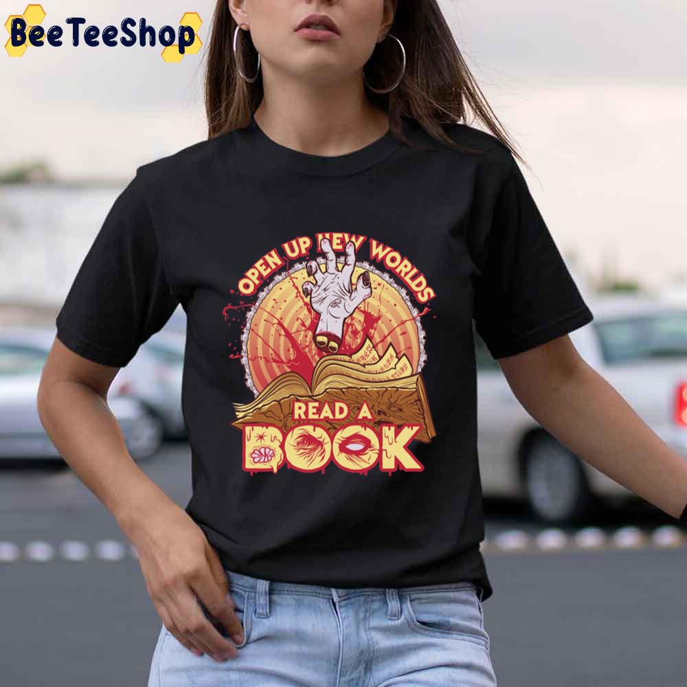 Open Up New Worlds Read A Book Unisex T-Shirt