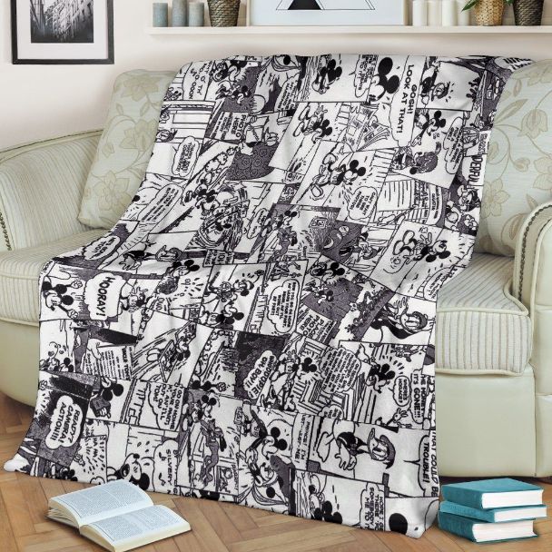 Original Mickey Comic Disney Fleece Blanket Gift For Fan, Premium Comfy Sofa Throw Blanket Gift