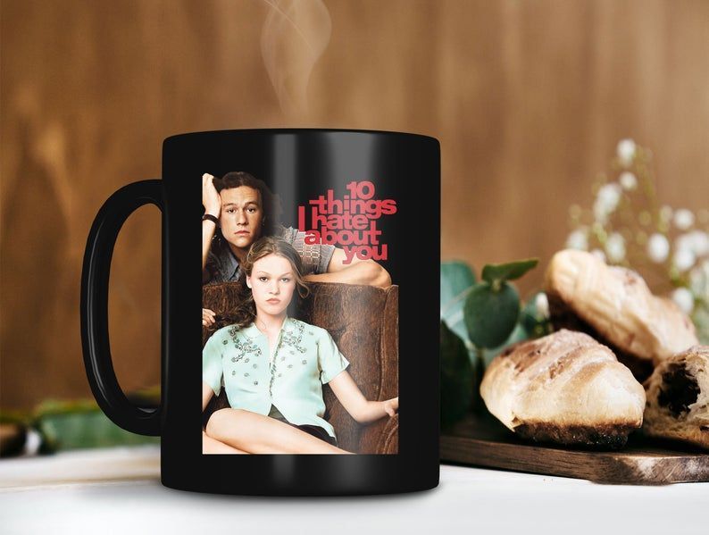 Patrick Verona, Kat Stratford Mug 10 Things Hate About You Mug My Retro Vintage Mug Heath Ledger Mug Premium Sublime Ceramic Coffee Mug Black