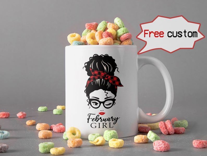 Personalized Customized Month Beautiful Girl Mug Happy Birthday Mug Birthday Gift Mug Premium Sublime Ceramic Coffee Mug White