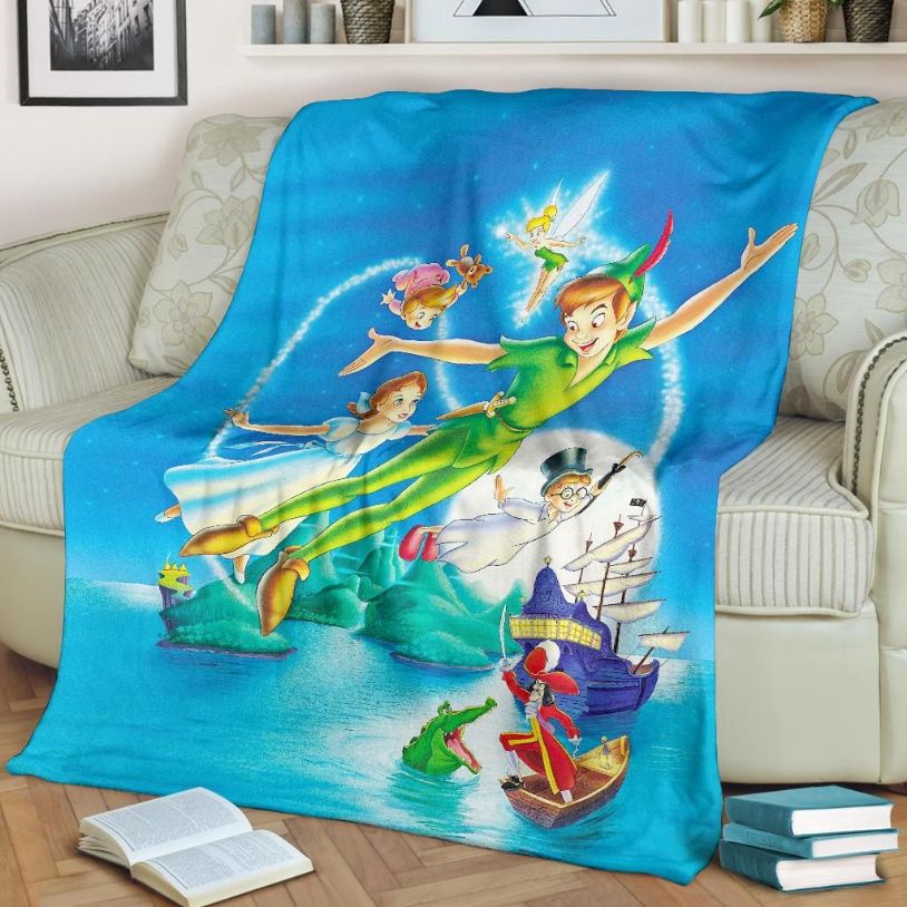 Peter Pan Fleece Blanket Gift For Fan, Premium Comfy Sofa Throw Blanket Gift