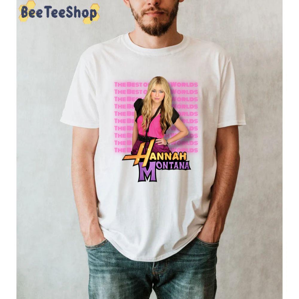 Pink Background Hannah Montana Unisex T-Shirt