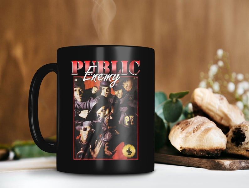 Public Enemy Hip Hop Group Mug Professor Griff Mug Terminator X Mug Rap Premium Sublime Ceramic Coffee Mug Black