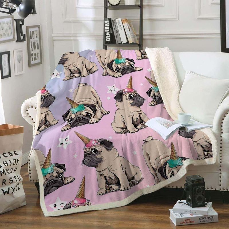 Pug Dog Lover 1 Premium Comfy Sofa Throw Blanket